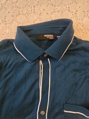 Murano Men’s Teal Polo with White Contrast Piping